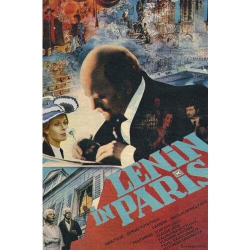 Russia Soviet CCCP USSR Lenin in Paris Propaganda Retro Vintage Kraft Poster Canvas Painting Wall Sticker Home Decor Gift