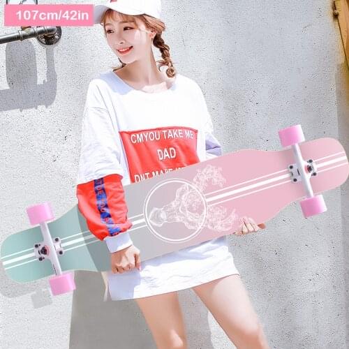 Longboard Complete Skateboard 8 Layer Maple Natural Wood 107cm Double Kick Concave Standard and Tricks Skateboards