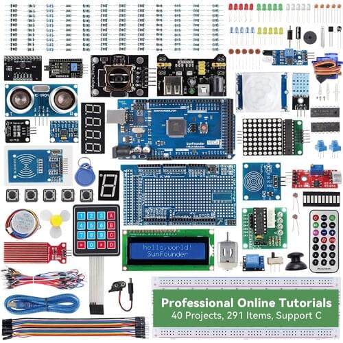 SunFounder Mega2560 R3 Project The Most Complete Starter Kit Compatible with Arduino Mega 2560 R3 Mega328 Nano, Mega2560 Board a