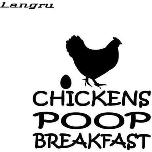 Langru Car-Styling Chickens Poop Breakfast Car Styling Motorcycle Decor Vinyl Car Sticker Jdm