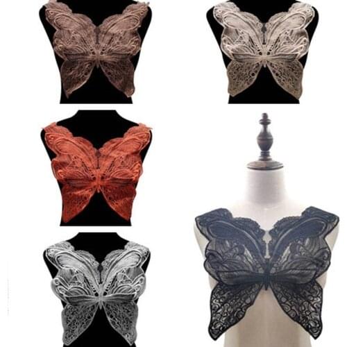1Pcs High Quality Lace Collar Fabric Embroidery Applique Sewing Lace Neckline DIY Trim Clothing Decoration Accessories Supplies