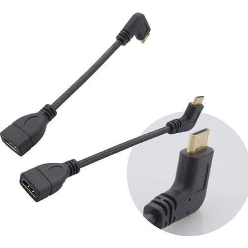 17CM High Speed 90 Degree Mini HDMI Right-toward Male to HDMI Female Cable Adapter Connector (Right-Toward)