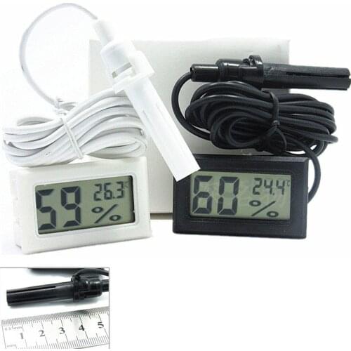 Indoor Convenient LCD Digital Thermometer Aquarium Hygrometer Temperature Mini Sensor Hygrometer Humidity Instruments With Probe