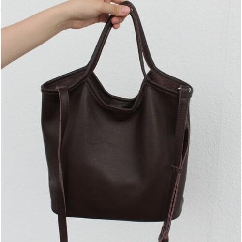 Designer Handbags Purse Women Soft Genuine Leather Composite Bag Casual Large Shoulder Bags For Ladies Crossbody Bag Bucket Tote