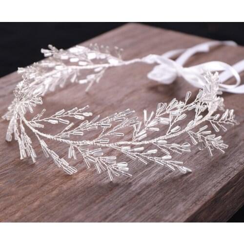 Silver Color Wedding Hair Jewelry Accessories Handmade Women Head Decoration Ornament Bridal Tiara Fashion Headwear