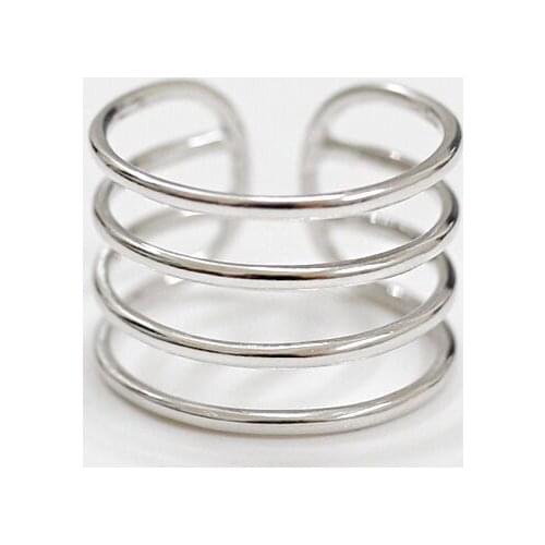 DreamySky 100% Real Pure Silver Color Multilayer Rings For Women Finger Ring Beautiful Jewelry Drop Shipping