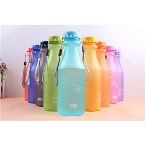 1PC 550ML Portable Candy Color Sports Soda Bottle Unbreakable Plastic Water Bottle High Quality BPA Free EKB 1362