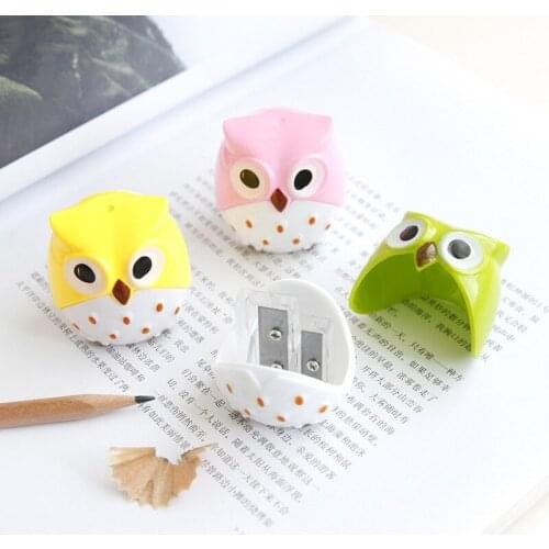 1pcs Creative Student Stationery Cartoon Double Pencil Sharpener Sharpener Owl Pencil Sharpener Sharpener Wholesale