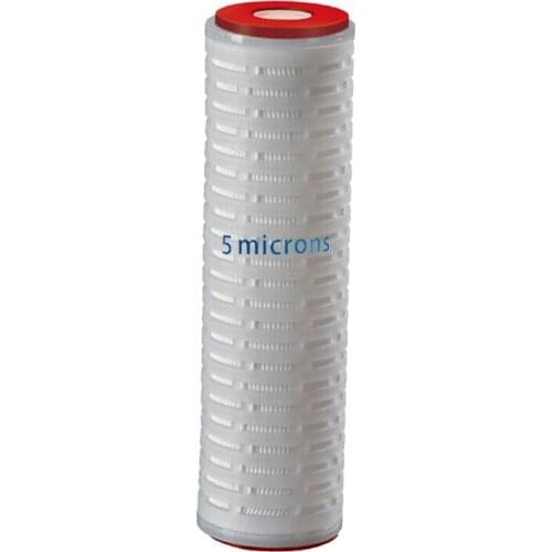 10" Parker&Pall Compatible Pleated Filter Cartridge 5 Microns, DOE Connection, Polypropylene micro fiber media