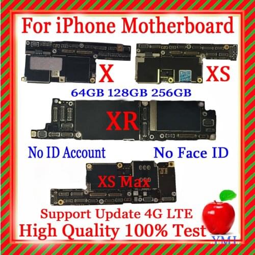 100% Tested For iPhone XR 64GB 128GB 256GB Factory Unlocked Mainboard Without Face ID,Original For iPhone xr logic board