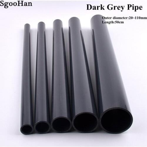 2PCS Thickened 20~160mm UPVC Dark Grey Pipe Aquarium Fish Tank Tube Hydroponic Planting Frame DIY Experimental Pipe 0.5M Long