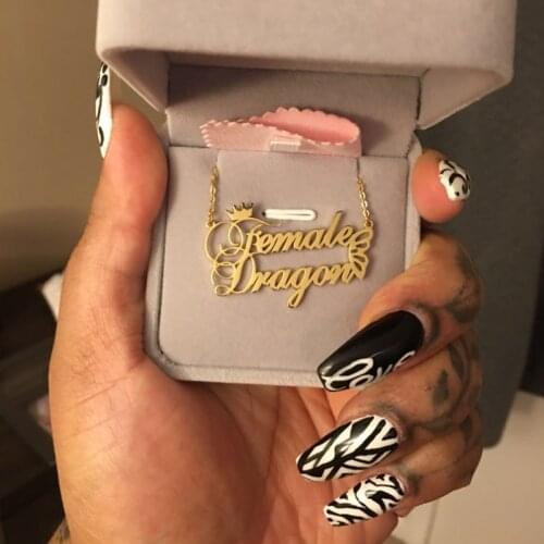 2020 Couple Name Necklaces Stainless Steel Rose Gold Personalized Custom Corwn Butterfly With Name Necklace Friendship Gifts Bff