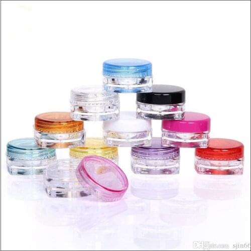 3g 5g Square Bottom Cream Jar Cosmetic Packaging Bottles Empty Plastic Colorful Sample Bottle