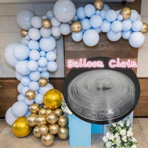 5M/2M Balloon Chain PVC Rubber Backdrop Decor Balloon Glue Chain Arch Decor Happy Birthday Wedding Party Ballons Accessories