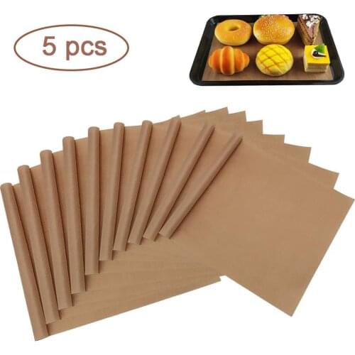 5pcs Baking Sheet Pan Liners Reusable Baking Sheets Mat Non-stick Cookie Cake Baking Mat Oil-Proof Paper Baking Tools