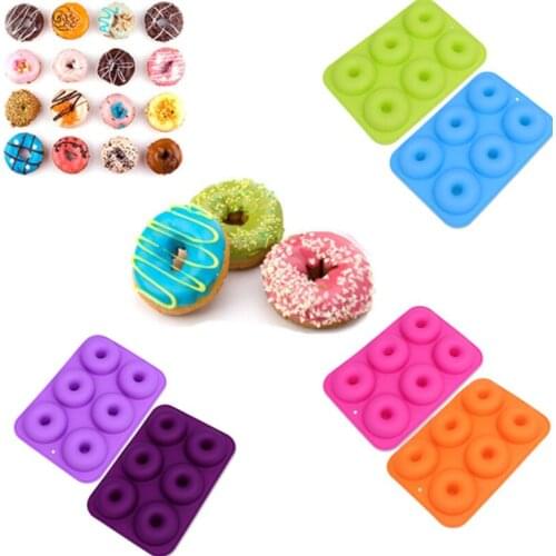 6-Cavity Silicone Doughnut Mold NonStick Donut Cake Mould Baking Tool Resistant