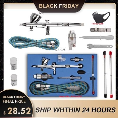 Airbrush with 0.2mm 0.3mm 0.5mm Nozzle Set Dual Action Airbrush Air Kit Cheaning Spray Gun Set For Nail Paint Art Air Brush New