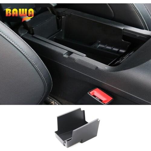 HANGUP ABS Car Interior Door Side Armrest Storage Box Decoration Stickers For Ford Mustang 2015 Up Car Styling