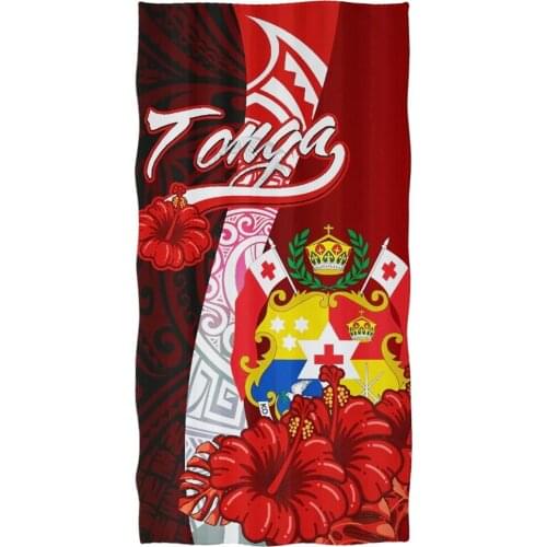 HUGSIDEA Bath Towel Tonga Red Hibiscus Soft Hand Towel Suitable for Beach Gym Portable Tavel Bath Towel
