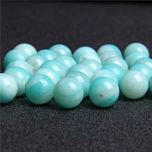 Amazonites Beads A Graded Natural Polished Round Loose Stone Jewelry Beads 6mm 8mm 10mm Beads For Jewelry Bracelet DIY Making