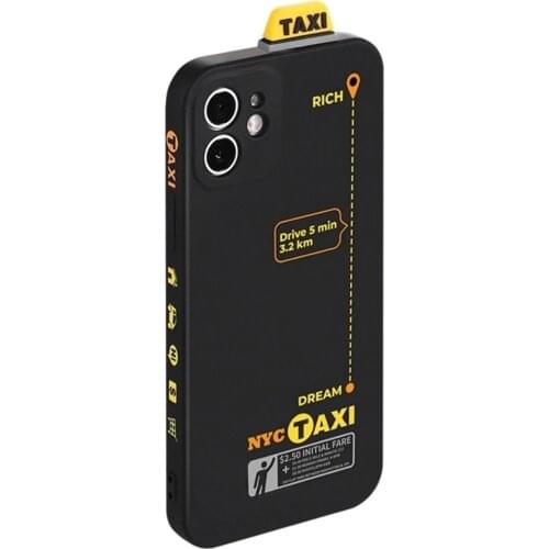 Black Taxi Light Case for iPhone 12 Pro Max Back Phone Cover for 12 Mini 11 Pro Max X XS XR 8 7 Plus SE 2020 Capa