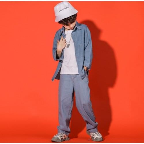 Children Hip Hop Clothing Dance Costumes for Girls Boys Jazz Ballroom Dancing Costumes Competition T Shirt Pant Stage Outfits LJ
