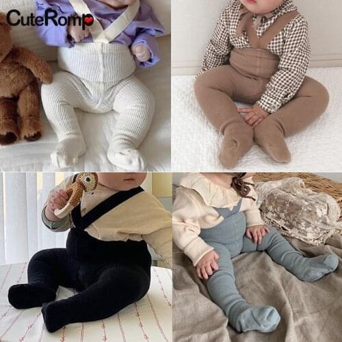 Infant Baby Girl Boy Suspender Leggings High Waist High Elasticity Solid Simple Style Spring Clothing Accessories Stockings