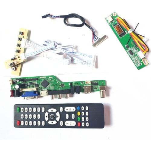 For N141C1-L01/L02 VGA HDMI-Compatible AV USB RF LCD T.V56 controller board Remote+Inverter+keyboard 1CCFL 30Pin LVDS
