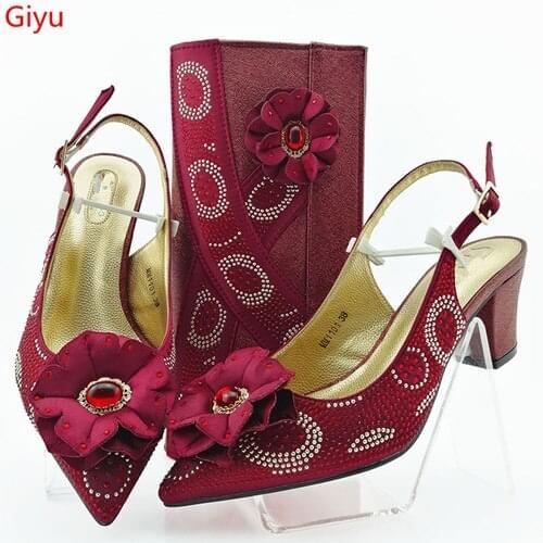 Doershow hot selling Italian Shoes and Bag Set African Wedding Shoe and Bag set Italy Shoe and Handbag Summer Set Women! HGO1-15