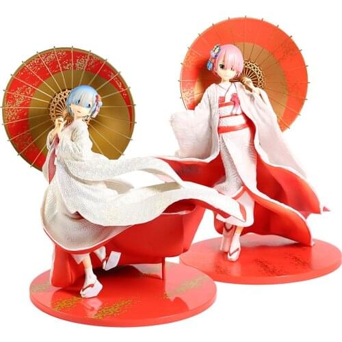 Re Zero Starting Life in Another World Rem Ram White Wedding Kimono Dress Version Limited PVC Figure