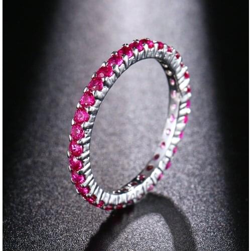 Hermosa Big Promotion Round Rosy Tourmaline Party Rings For Women Hermosa Shiny Bands Jewelry Ring Size 8