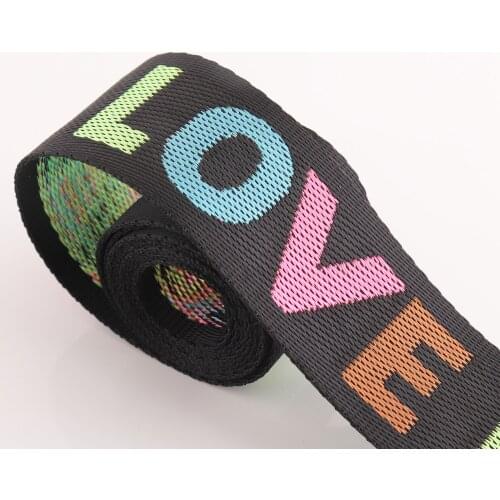 LOVE Webbing Strap Canvas Webbing Polyester Webbing belt Leash Webbing for Totes,Backpacks Dog collar