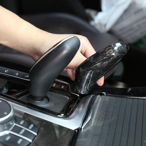 For BMW X3X4 G01G02 5 6 7 Series G11G12 G30 18-21 Carbon Fiber Forged pattern Car Gear Shift Head cover Stickers Car Accessories