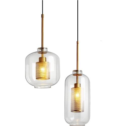 Concise Style Christmas Decoration Golden Modern Brass Glass Led Pendent Lighting Chandelier Kitchen Chandelier