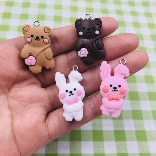 Cute Bear Charm Bunny Pendant Jewelry Making, Earring Accessory, Scrapbooking DIY