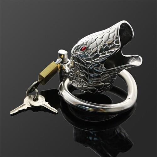Male Chastity Device Snake Penis Lock Stainless Steel Cock Cage Penis Ring Belt Tool Restraint Sex Toys For Men 40/45/50mm