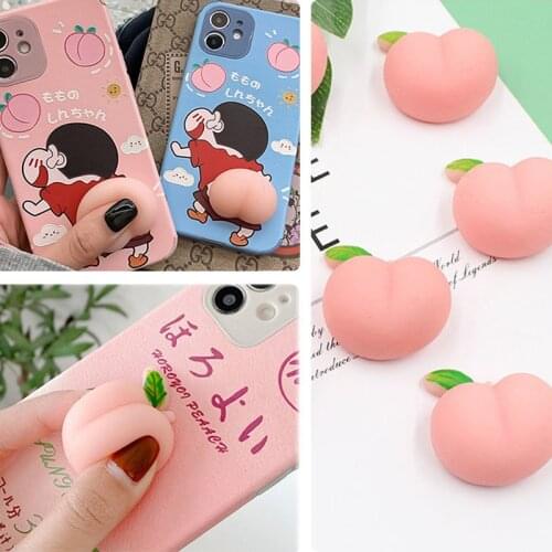 Peach Butts Kneaded Soft Glue Phone Case Decorations Relieve Pressure Tricky Toys Car Sticker Bumper Anti-collision Accessories