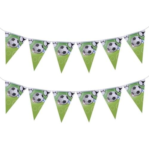 Soccer Birthday Decorations Party Supplies Sporty Theme Bunting Banners Garland Set (Green)