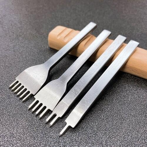 Stainless Steel Hole Punches Tool Set Leather Craft Hole Chisel Graving Lacing Stitching Sewing Spacing Punch Tool