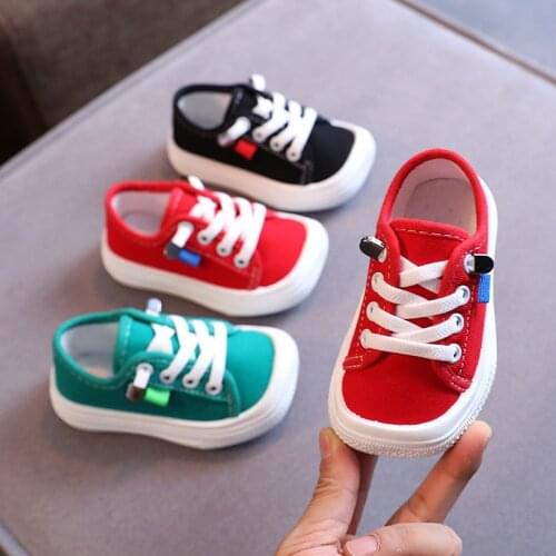 2021 Solid-soled Autumn New Boys' Square-toe Non-slip Breathable Girls' Shoes Pedal Canvas Shoes Casual Flats Students Shoes Hot