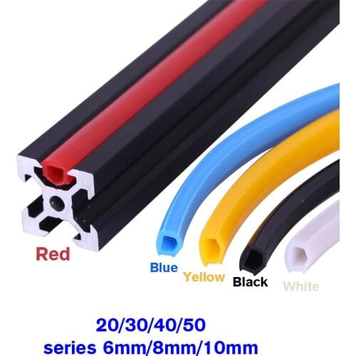 1meter 20/30/40/50 series 6mm/8mm /10mm flat seal for 2020 aluminum profile soft Slot Cover/ Panel Holder C-Beam machine