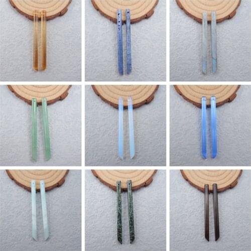 Charms jewelry earring Natural Chrysocolla Long Stick Fashion Earring bead sets For Women 56x4x4mm,4.5g