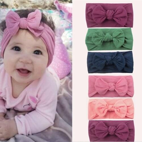 Girls Headbands Toddler Infants Hair Accessories Clothes Band Turban Baby Solid Headwear Hair Band Bebe Bows Headband 23 Colors