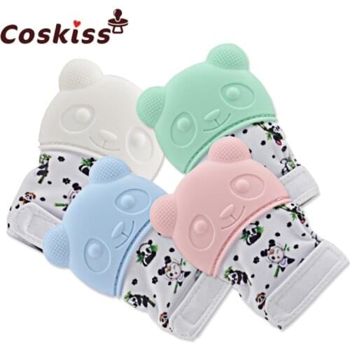 Silicone Panda Golves Baby Teether Nursing Accessories Soft Breathable Fabric Colorful Visually Silicone Teether