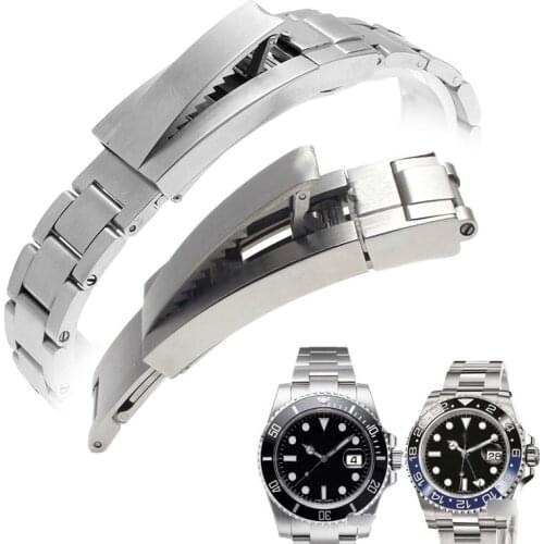 Stainless Steel True Pull Teeth Buckle For Rolex Blackwater Ghost Green Ghost Submariner Strap Watch Accessories 16mm