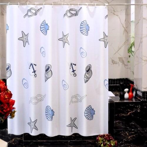 Bathroom cord Waterproof and mildew proof Bathroom shower curtain Curtain hanging curtain Window curtains Starfish shell