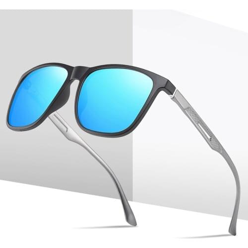 FONDYI High End Quality TR90 Polarized Sunglasses Italy Design Square Sun Glasses AL MG Temple Unique Gafas de sol with Case