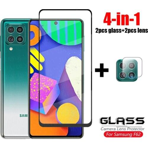 For Glass Samsung Galaxy F62 Tempered Glass Full Cover Glass For Samsung F62 F 62 HD Phone Screen Protector Film For Samsung F62