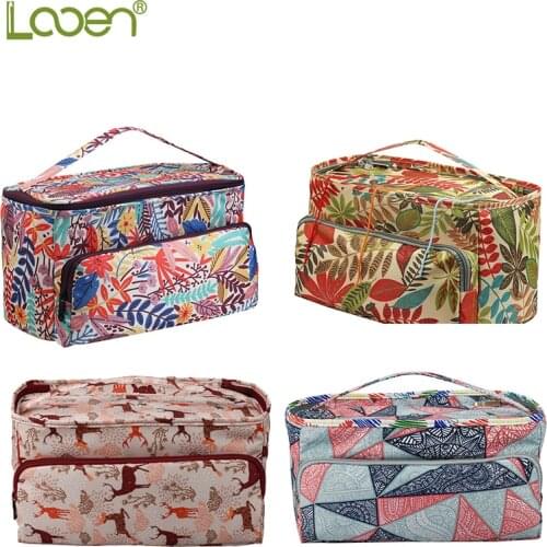 Knitting Bag Yarn Storage Bag Portable Tote Storage Case for Crocheting Hook Knitting Needles Sewing Accessories Household