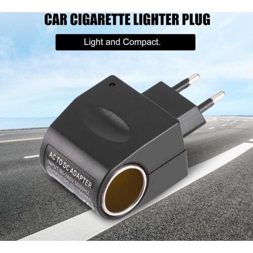 Universal Plastic + Metal 110V-240V 50-60Hz AC To 12V DC EU Car Power Adapter Adaptor Converter Cigarette Lighter